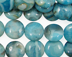 Larimar Blue Crazy Lace Puff Coin 12mm