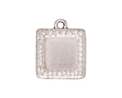TierraCast Antique Silver (plated) Hammertone Square Frame Drop 19x22mm