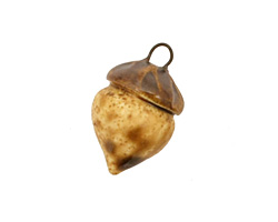 Earthenwood Studio Ceramic Brown Acorn Charm 12-13x20-22mm