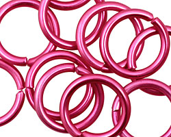 Pink Anodized Aluminum Jump Ring 18mm, 12 gauge (13.1mm inside diameter)