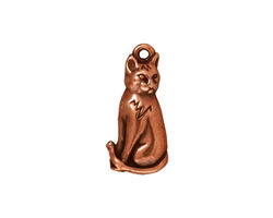 TierraCast Antique Copper (plated) Sitting Cat Charm 10x22mm
