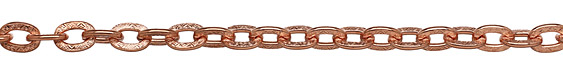Rose Gold (plated) Large Flat Oval Floral Etched Cable Chain