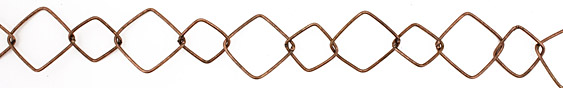 Handmade Antique Copper (plated) Large & Small Diamond Chain