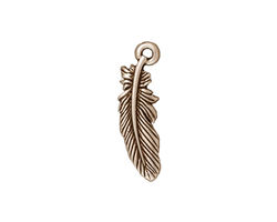 TierraCast Antique Silver (plated) Small Feather Charm 7x23mm