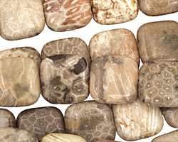 Gray Fossil Coral Puff Square 20mm