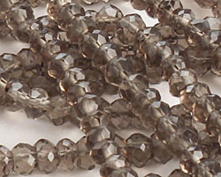 Smoky Quartz Faceted Rondelle 4mm