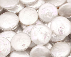Pearly White Coin 12-14mm