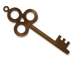 Vintaj Natural Brass Primitive Key Altered Blank 24x62mm