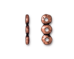 TierraCast Antique Copper (plated) Nugget 3-Hole Bar 7x19mm
