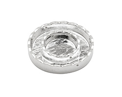 Silver (plated) Closed Scalloped Round (1 channel, 4 hole) Katiedids 25mm