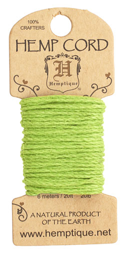 Lime Green Hemp Twine 20 lb, 20 ft