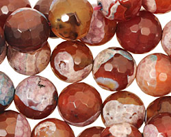 Autumn Patina Agate Faceted Round 12mm