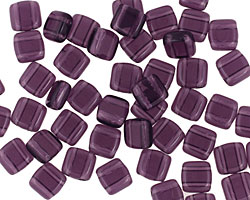 Czech Glass Tanzanite 2-Hole Tile 6mm