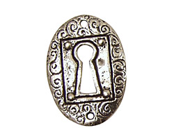 Green Girl Pewter The Key is Love Coin Link 31x22mm