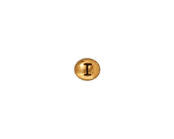 TierraCast Antique Gold (plated) Alphabet Bead "I" 7x6mm