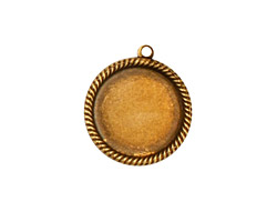 Stampt Antique Brass Herringbone Round Setting 15mm