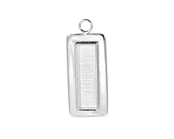 Silver (plated) Lipped Narrow Rectangle Bezel 12x36mm