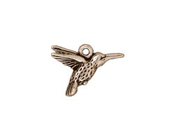 TierraCast Antique Silver (plated) Hummingbird Charm 19x14mm