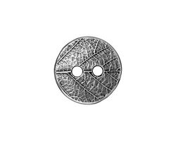 TierraCast Antique Pewter (plated) Round Leaf Button 17mm