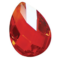 Poppy Faceted Flat Teardrop 22x30mm
