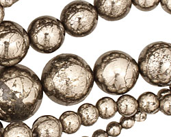 Golden Pyrite (silver tone) Round Graduated 4-18mm