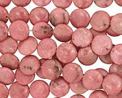 Rhodonite Puff Coin 15mm