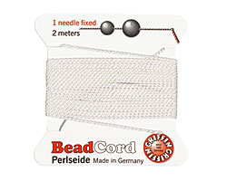 White Griffin Silk Beading Cord Size 8, 2 meters
