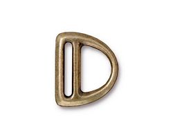 TierraCast Antique Brass (plated) Slotted D Ring 17x20mm