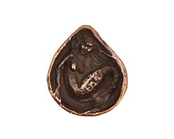 Green Girl Shibuichi Mermaid Clamshell Pendant 20x24mm