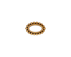 TierraCast Antique Gold (plated) Beaded Oval 12x8mm