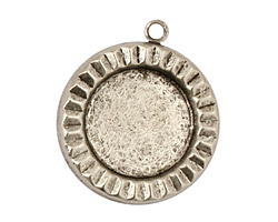 Stampt Antique Pewter (plated) Sunburst Round Setting 18mm