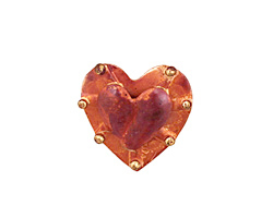 Patricia Healey Copper Bumpy Heart Button 19x20mm