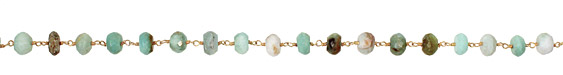 Peruvian Opal Faceted Rondelle Gold (plated) Bead Chain