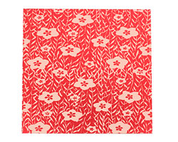 Lillypilly Red Flower Garden Anodized Aluminum 3"x3" Sheet, 24 gauge