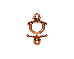 TierraCast Antique Copper (plated) Keepsake Toggle Clasp 12xmm, 13mm Bar