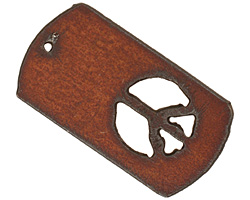 The Lipstick Ranch Rusted Iron Peace Dog Tag Pendant 30x55mm