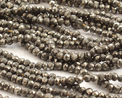 Golden Pyrite Faceted Rondelle 3mm
