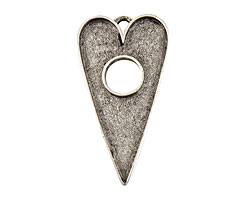 Nunn Design Antique Silver (plated) Grande Heart Bezel Toggle 52x29mm