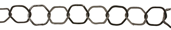 Handmade Gunmetal Flat Textured Hexagon Chain