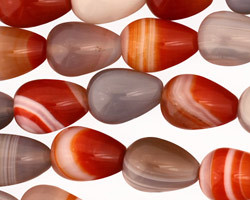 Red & Gray Botswana Agate Teardrop 14x10mm