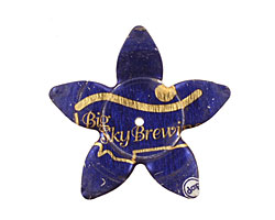 Trinket Foundry Blue & Gold (Big) Large 5 Petal Bottle Cap Flower 34mm
