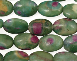 Fuchsite Ruby Flat Oval 14x10mm