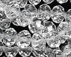 Clear Crystal Faceted Rondelle 10mm