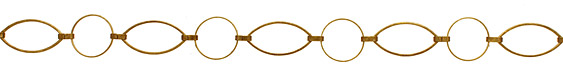 Antique Brass (plated) Linked Ring & Horse Eye Chain