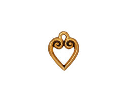 TierraCast Antique Gold (plated) Heart Charm 10x13mm