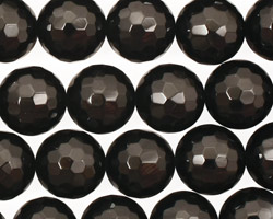 Black Onyx Faceted Round 12mm