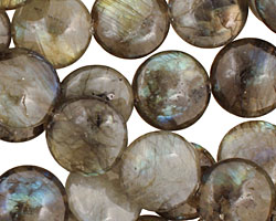 Labradorite Puff Coin 16mm