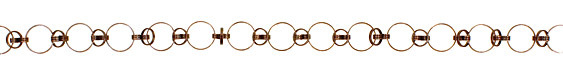 Antique Copper (plated) Linked Ring w/ Dancing Ring Chain