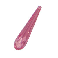 Pink Peony Faceted Teardrop 7x30mm