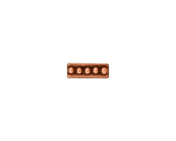 TierraCast Antique Copper (plated) Beaded 2-Hole Bar 11x4mm